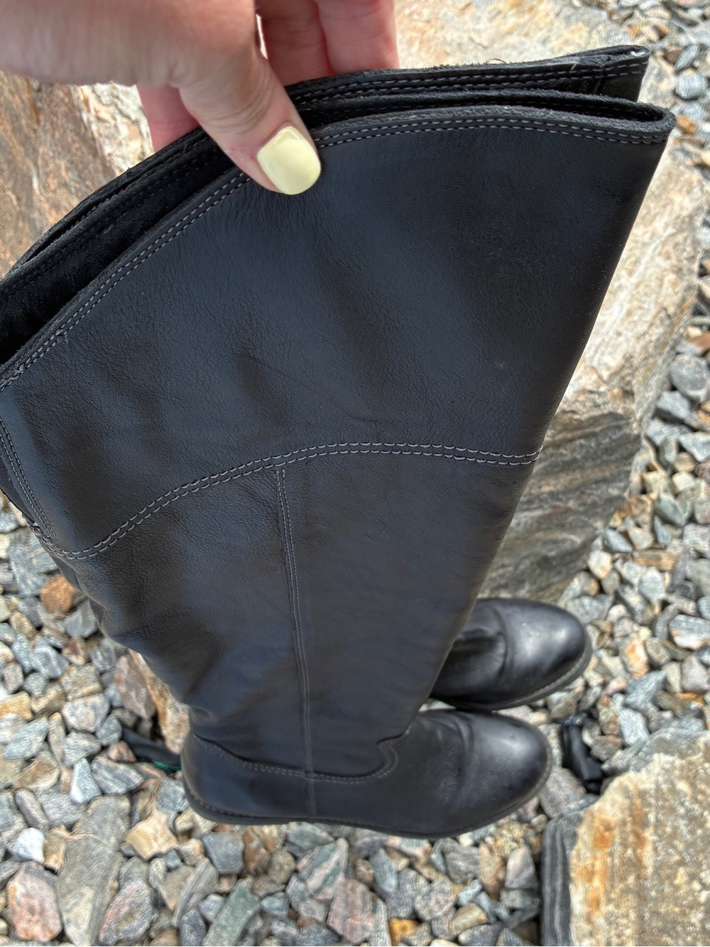 Aldo - Classic Tall Black Leather Riding Boots